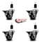 Service Caster 3'' Maroon Poly Swivel 1-1/2'' Expanding Stem Caster Set with Brake, 4PK SCC-EX20S314-PPUB-MRN-PLB-112-4 - alternate 3